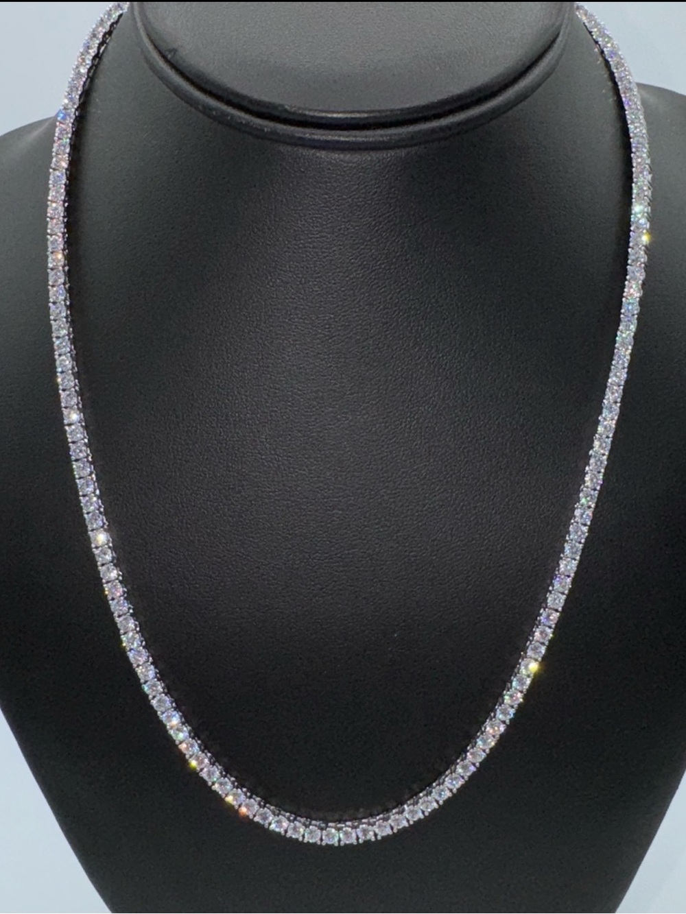 18k 18ct Tennis Necklace - Picture 8 of 13